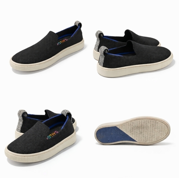 Rothy's The Kids Slip On Sneaker in the Black Size 1 EUC - Picture 2 of 15